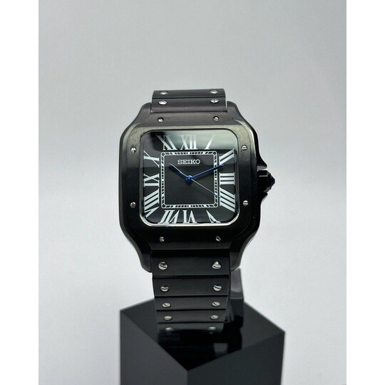 Custom Seiko Mod • Black Roman Santos • 38mm